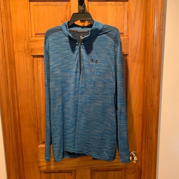 Under Armour Men's Seamless 1/2 Zip Pullover Electric Blue XXL - Picture 2 of 5